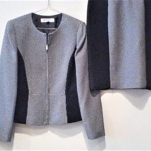 Tahari Black and White Check Suit